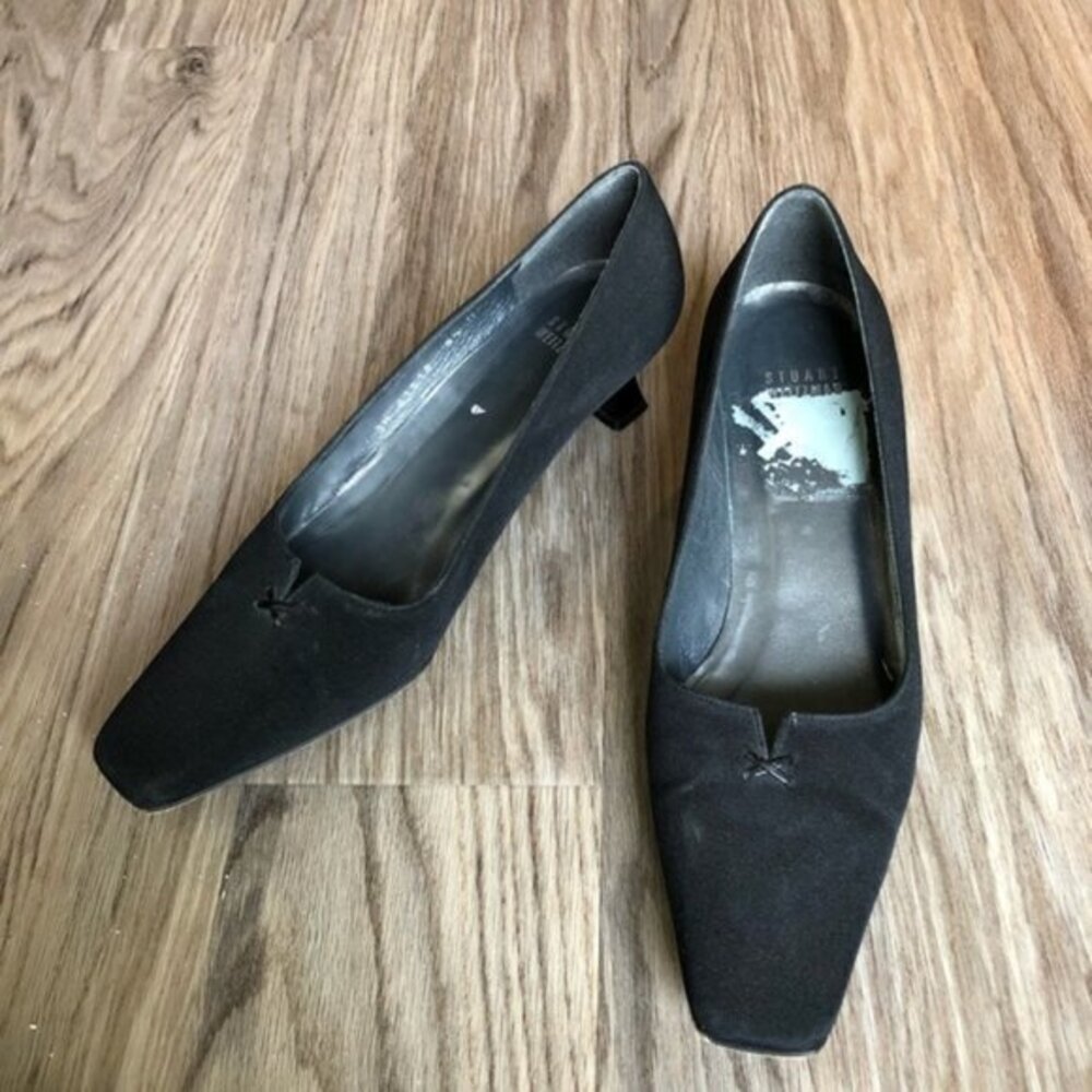 Stuart Weizmann Kitten Heels Square Toe Pumps Work - image 1